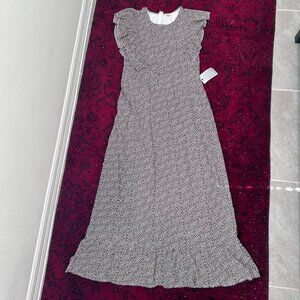 NWT DR2 Daniel Rainn Medium Rayon Ruffle Sleeve Maxi Dress